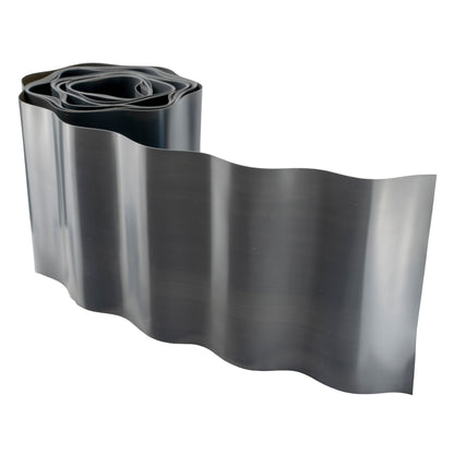 Grey Plastic Wave‑Pattern Lawn Edging Strip – 20cm × 9m