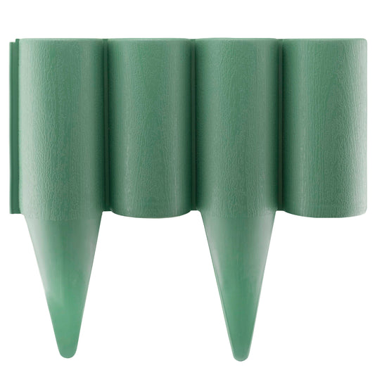 Green Plastic Palisade Lawn Border with Wood Effect 2.5m
