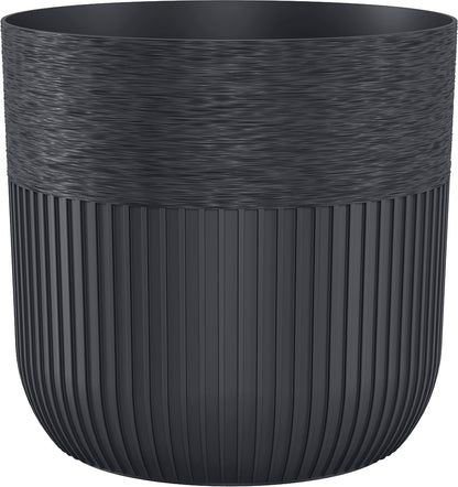 Luca Decorative Pot 140mm – Deep Black, No Drainage Hole