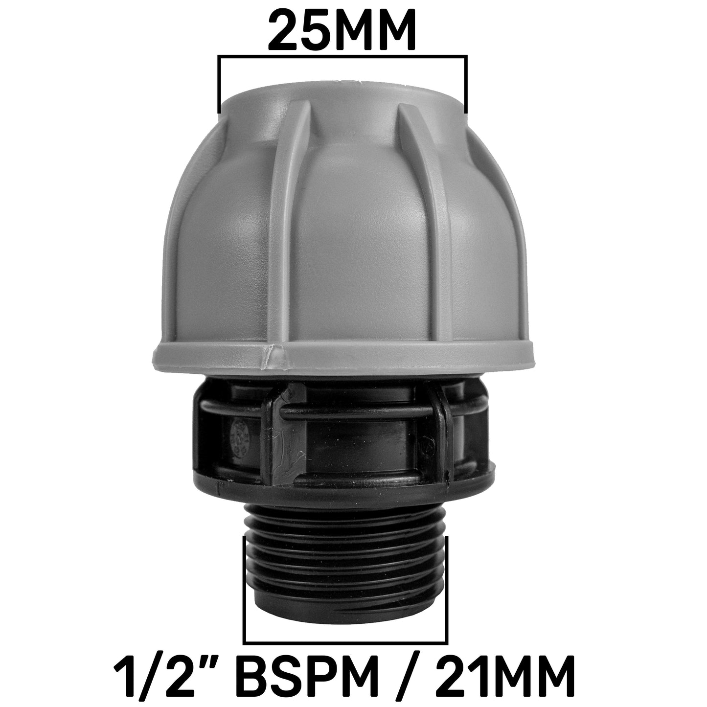 20mm MDPE Wall Flange Set Including Lever Valve and 25mm MDPE Connection