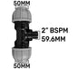 2” BSP MDPE Tee Connector 50mm