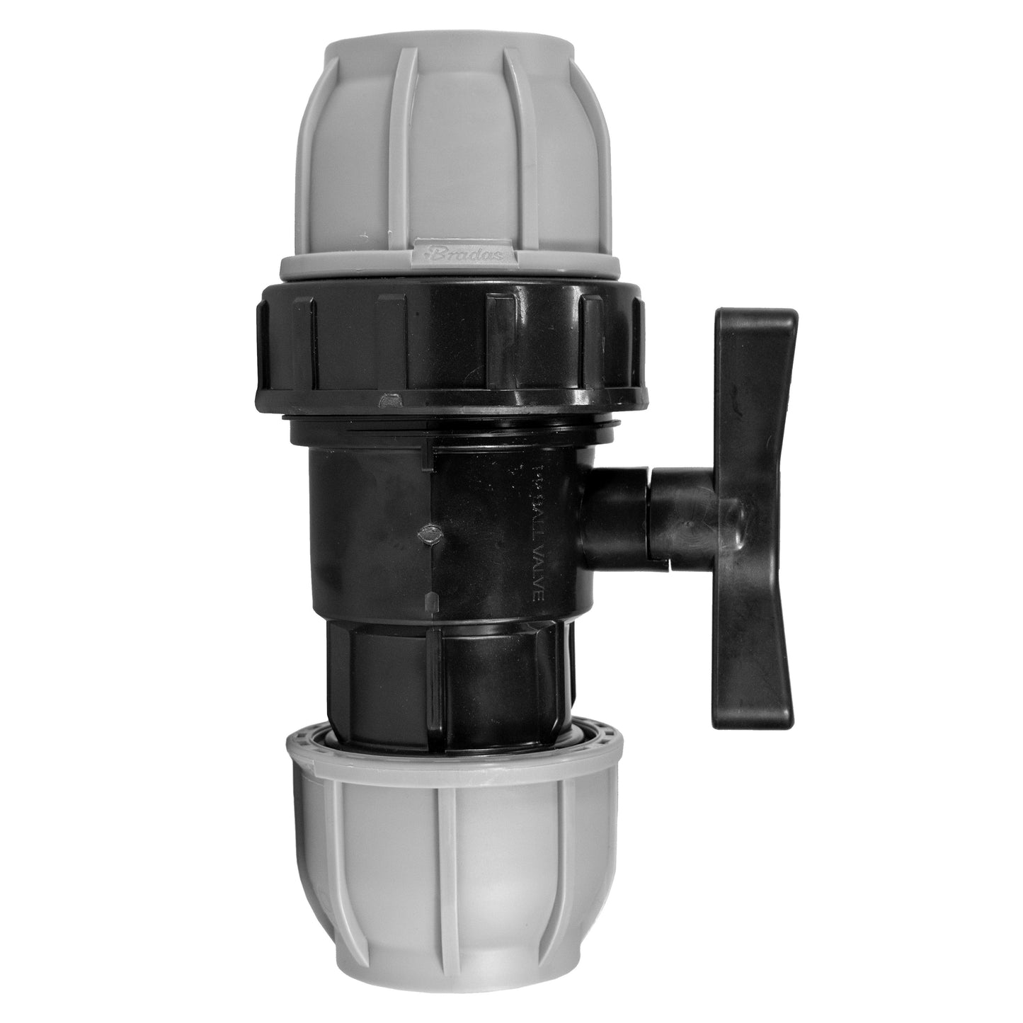 20mm MDPE Wall Flange Set Including Snap-On Male Coupling and Inline Valve