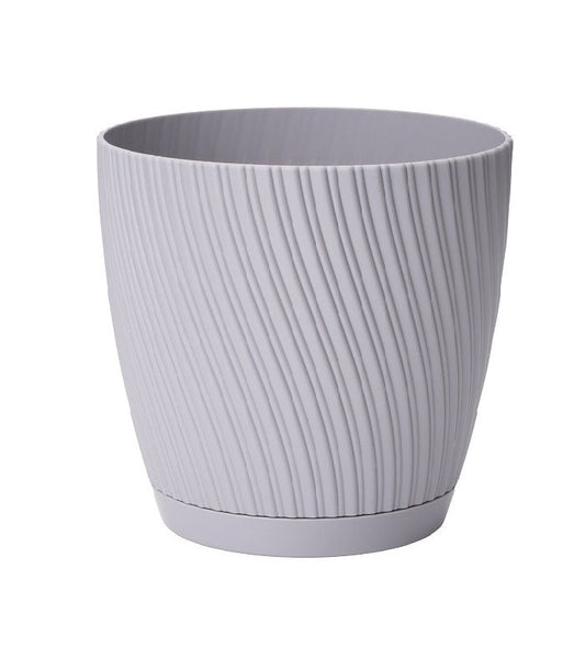 Platinum Mika Flower Pot with Saucer 150mm