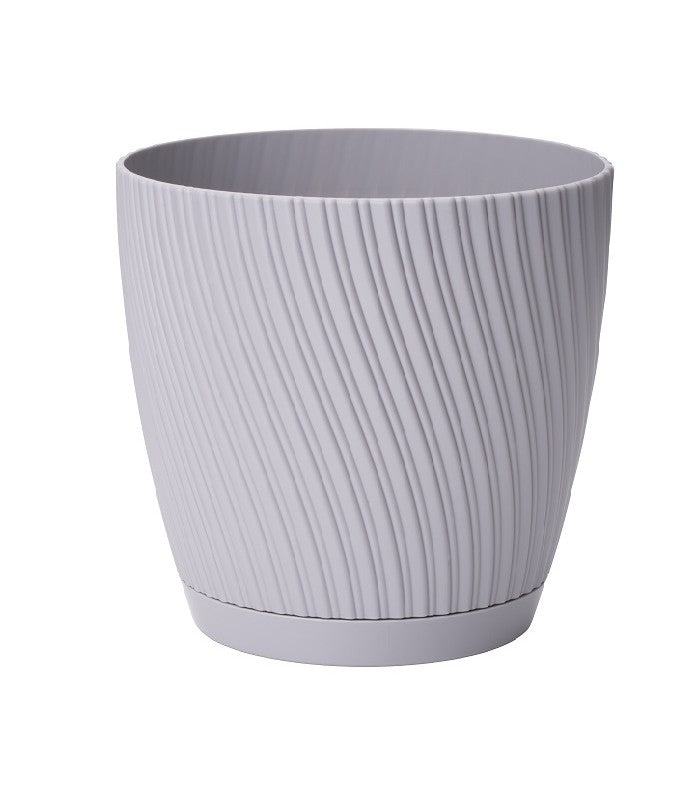 Platinum Mika Flower Pot with Saucer 170mm