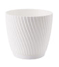 White Mika Flower Pot with Saucer 150mm