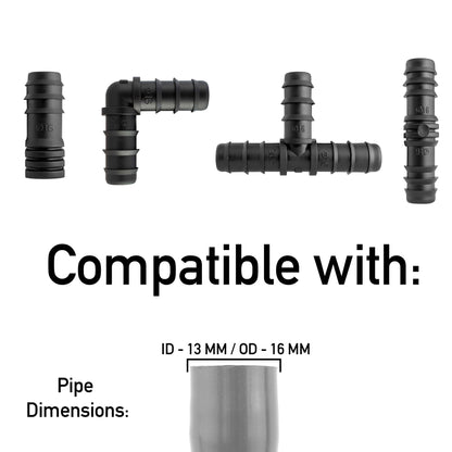 HOZ25 1/2” Barb Hose Connectors Mix