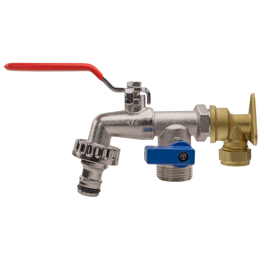 15mm Brass Wall Flange Kit with Double Faucet