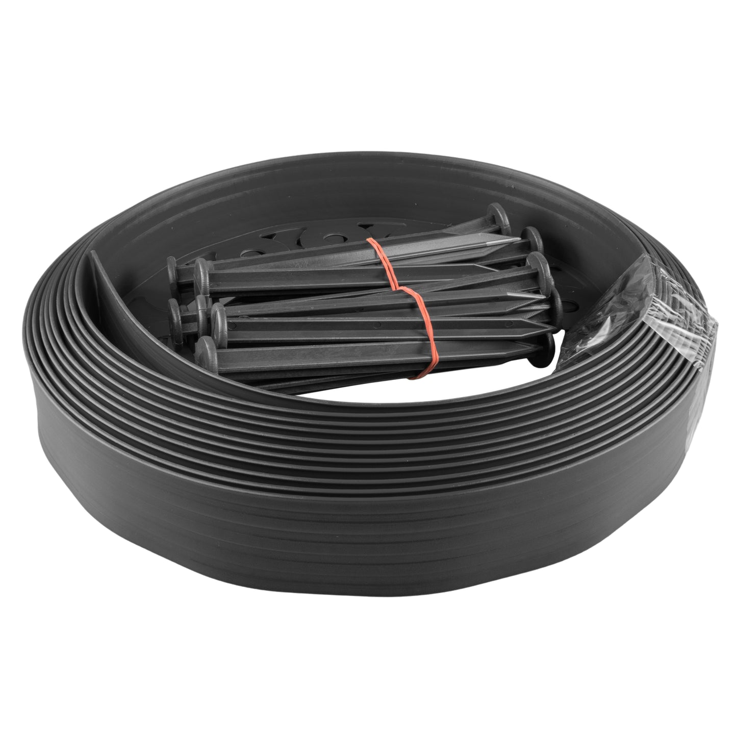 10m Easy Garden Edging Set – 100mm Black Lawn Border with Pegs
