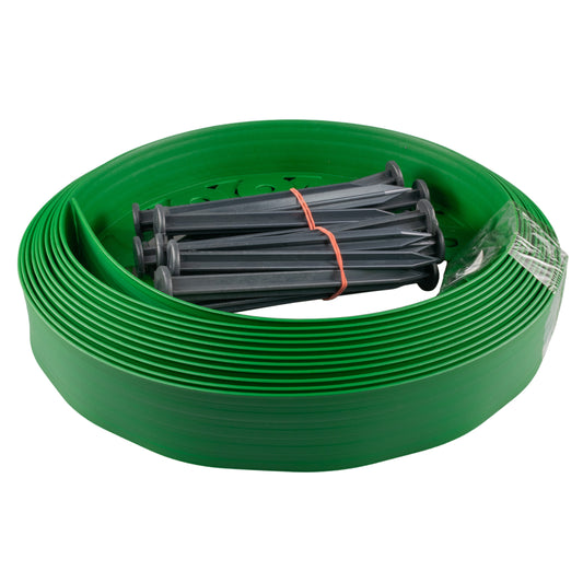 Green Easy Border Lawn Edging 60mm x 10m with Fixing Pegs