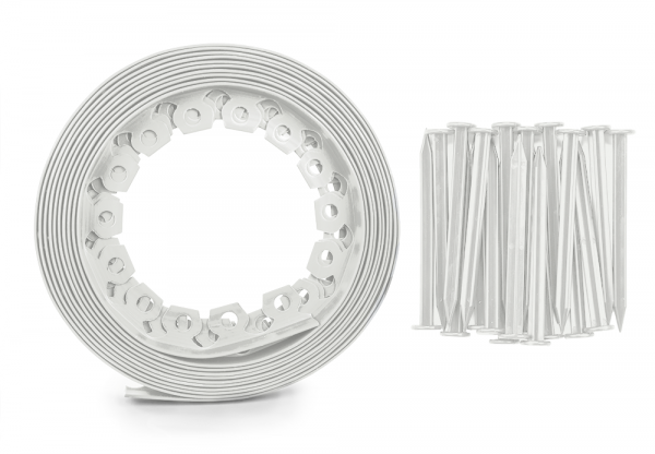 Light Grey Easy Border Lawn Edging Roll 40mm × 10m with Pegs