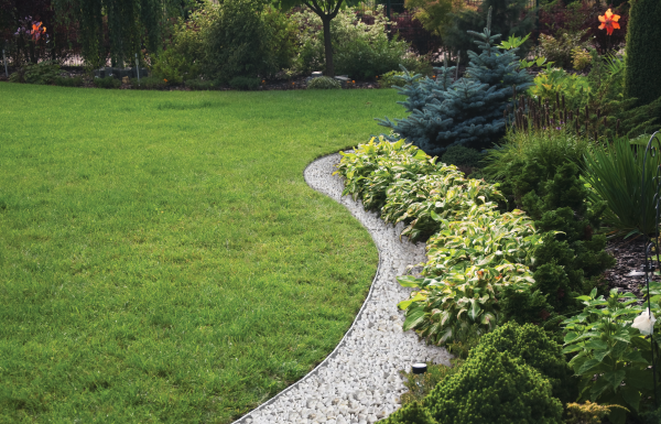 Light Grey Easy Border Lawn Edging Roll 40mm × 10m with Pegs
