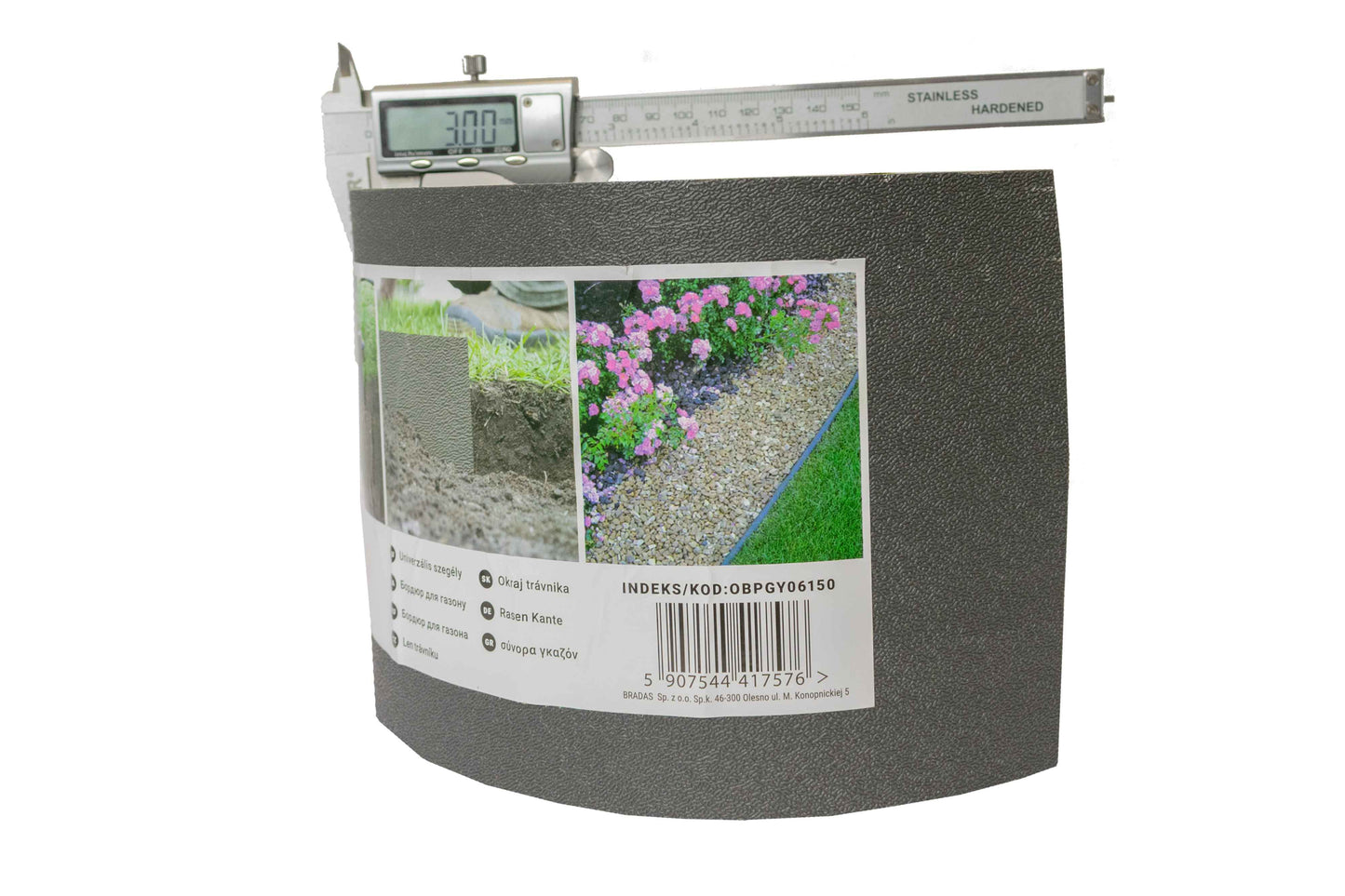 Heavy-Duty Grey Garden Lawn Edging 6m x 15cm