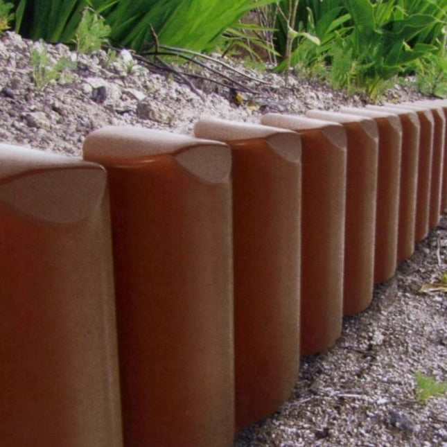 Prosperplast Garden Border Edging 2.5m Brown Flexible Lawn Palisade Flower Bed