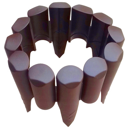Prosperplast Garden Border Edging 2.5m Brown Flexible Lawn Palisade Flower Bed