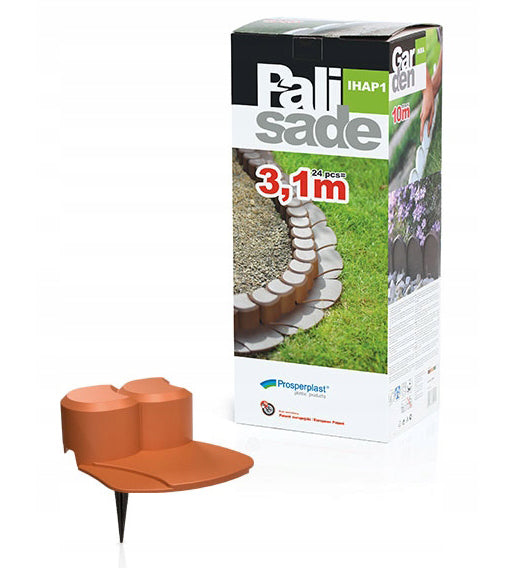 IHAP1 Flexible Garden Border Palisade Terracotta 3.1m 24pc Set