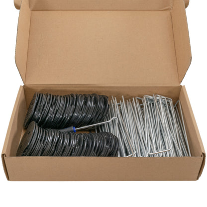 6”/150mm Red Pegs for Weed Control Membranes with Buffer Washers