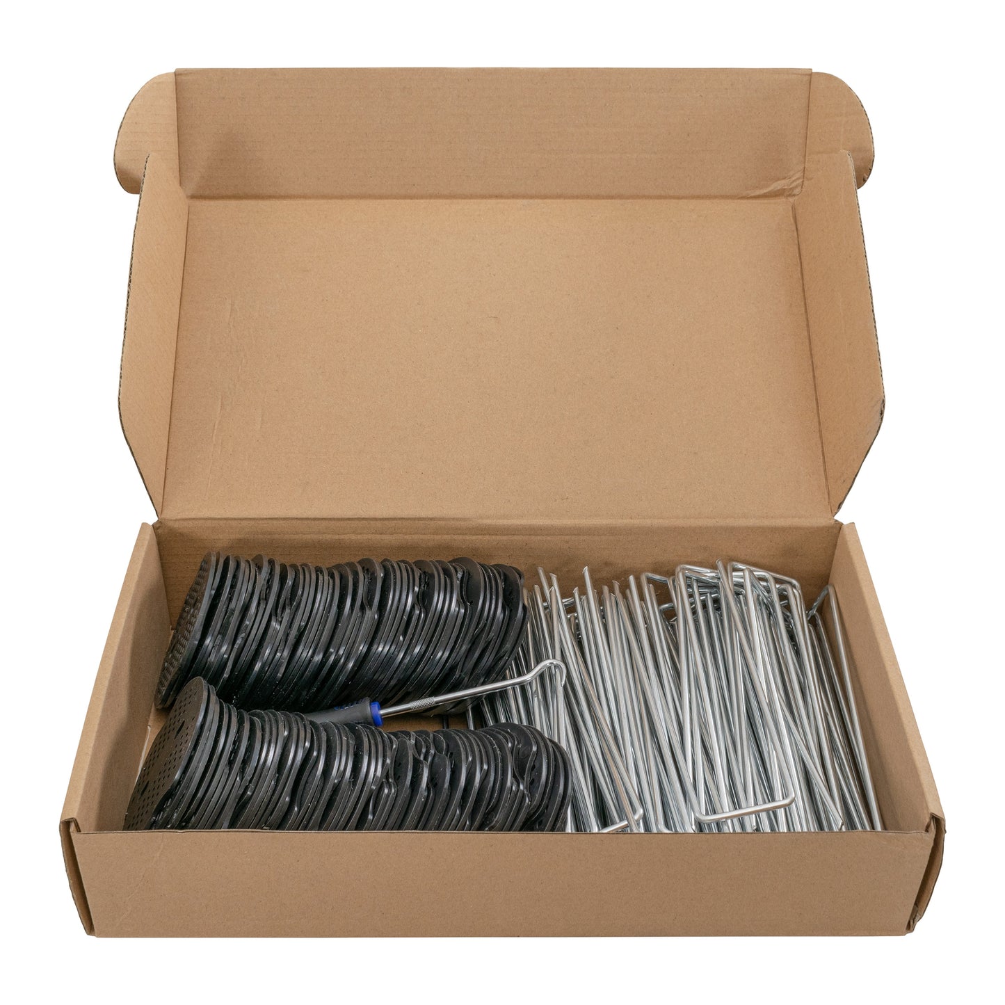 6”/150mm Red Pegs for Weed Control Membranes with Buffer Washers