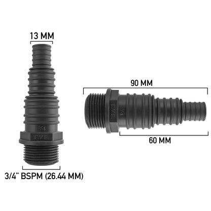 IBC 2” S60X6 Cap with 13/20/25mm Pond Hose Barb Connector
