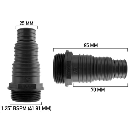 1.25″ BSP Male Pond Hose Adapter – Fits 25mm, 32mm & 38mm Pipe