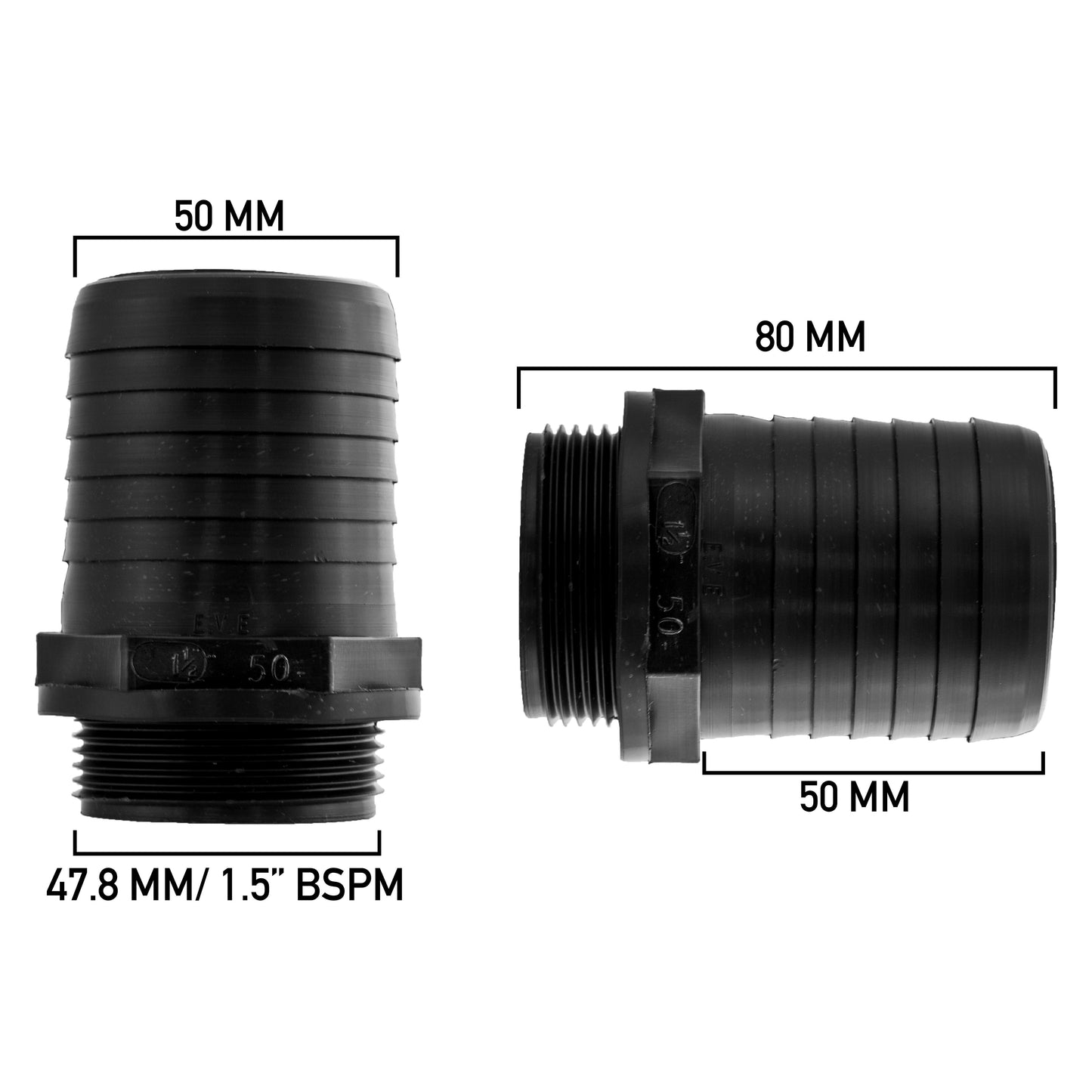 IBC 2” S60X6 Lid with 50mm Straight Pond Hose Tail