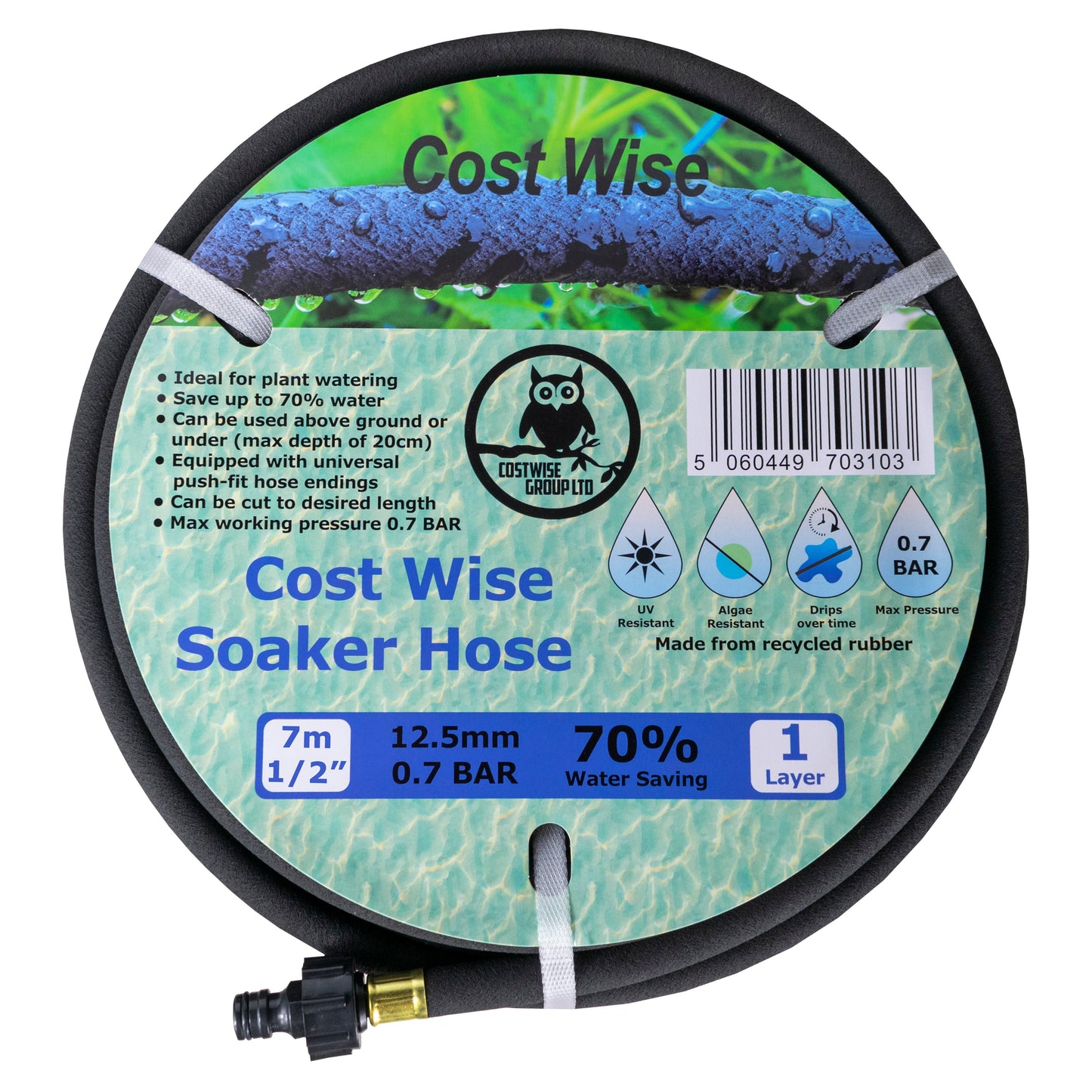 7.5m Porous Soaker Hose Pipe with Fittings – Cost Wise