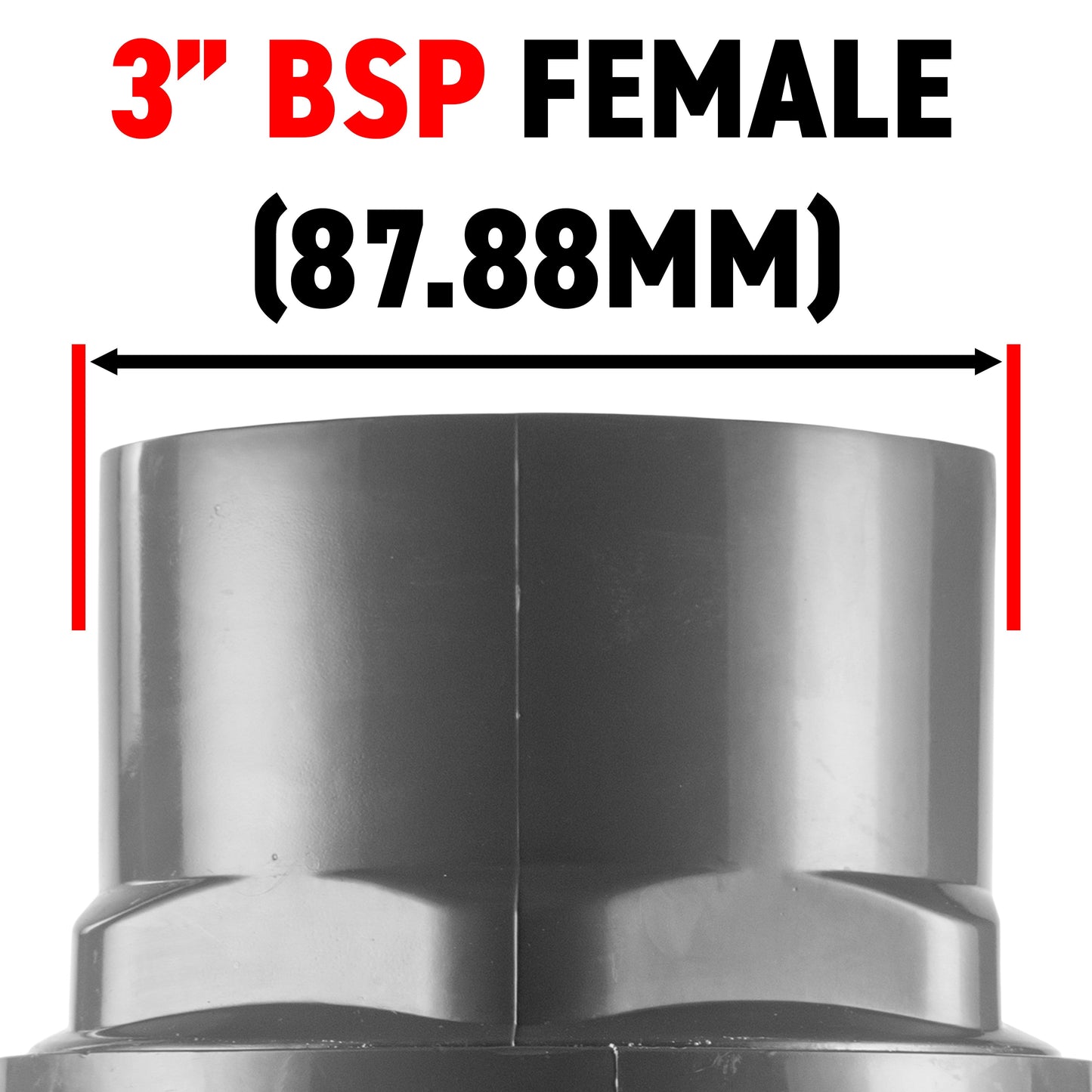 3" BSP Female Polypropylene Stopcock with Durable Stainless Steel Ball Valve and Handle