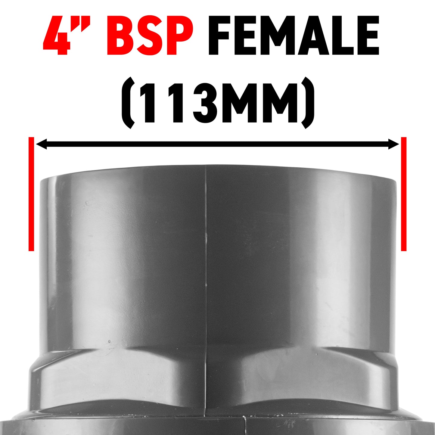 4" BSP Female Polypropylene Stopcock with Durable Stainless Steel Ball Valve and Handle