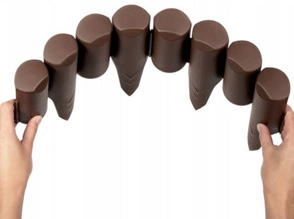 Prosperplast Garden Border Edging 2.5m Brown Flexible Lawn Palisade Flower Bed