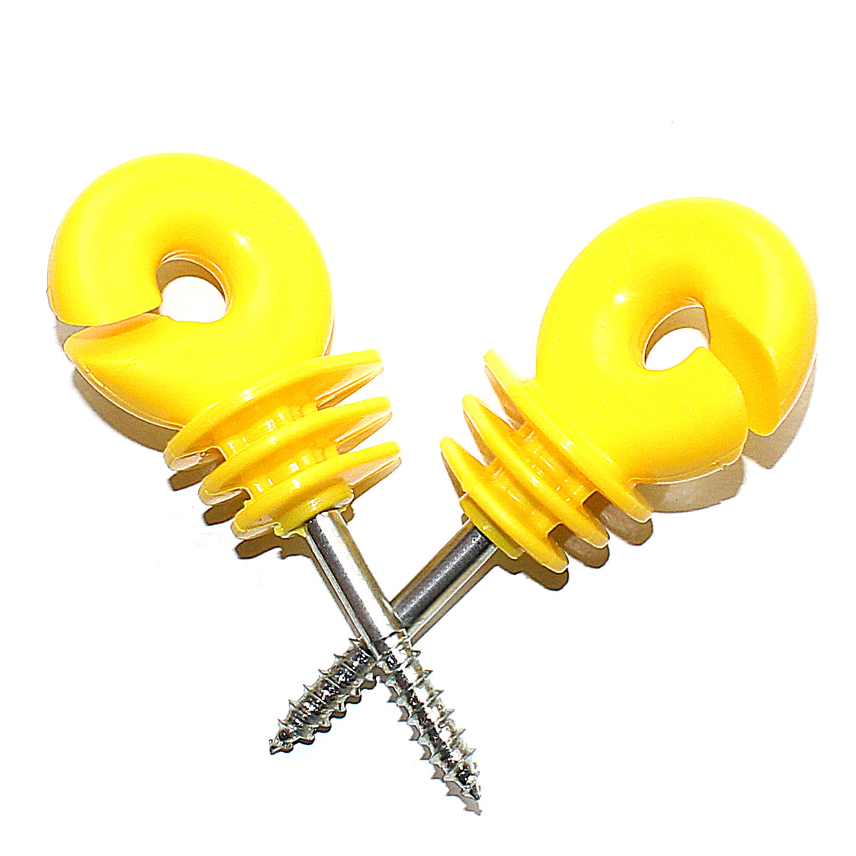 Yellow Ring Insulator FI5 5mm Screw In Electric Fence Wire Rope Holder for Wooden Fence Posts