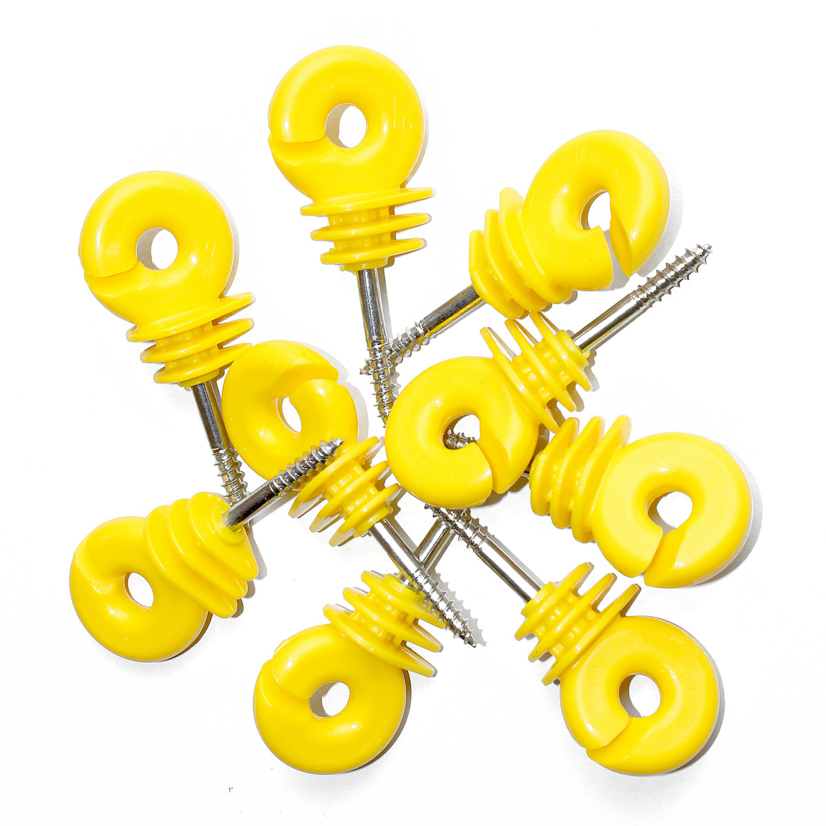 Yellow Ring Insulator FI5 5mm Screw In Electric Fence Wire Rope Holder for Wooden Fence Posts