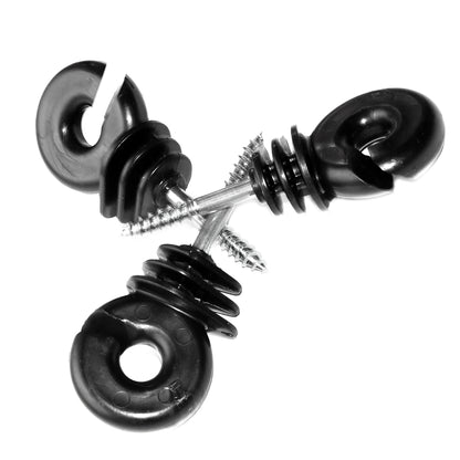 Black Ring Insulator FI5 5mm Screw In Electric Fence Wire Rope Holder for Wooden Fence Posts