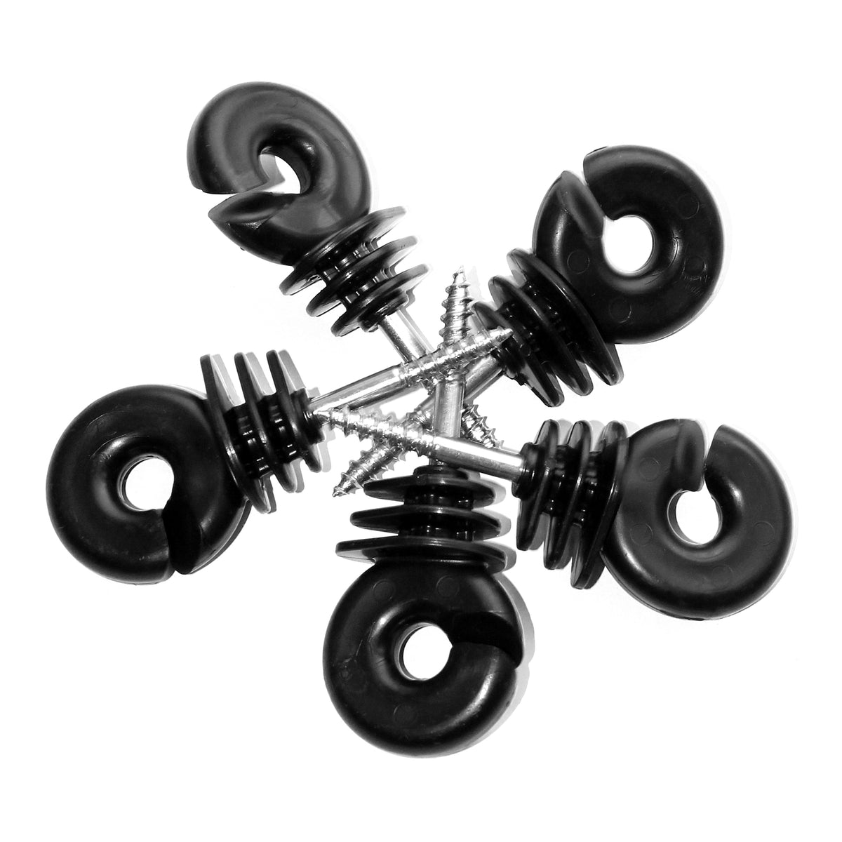Black Ring Insulator FI5 5mm Screw In Electric Fence Wire Rope Holder for Wooden Fence Posts
