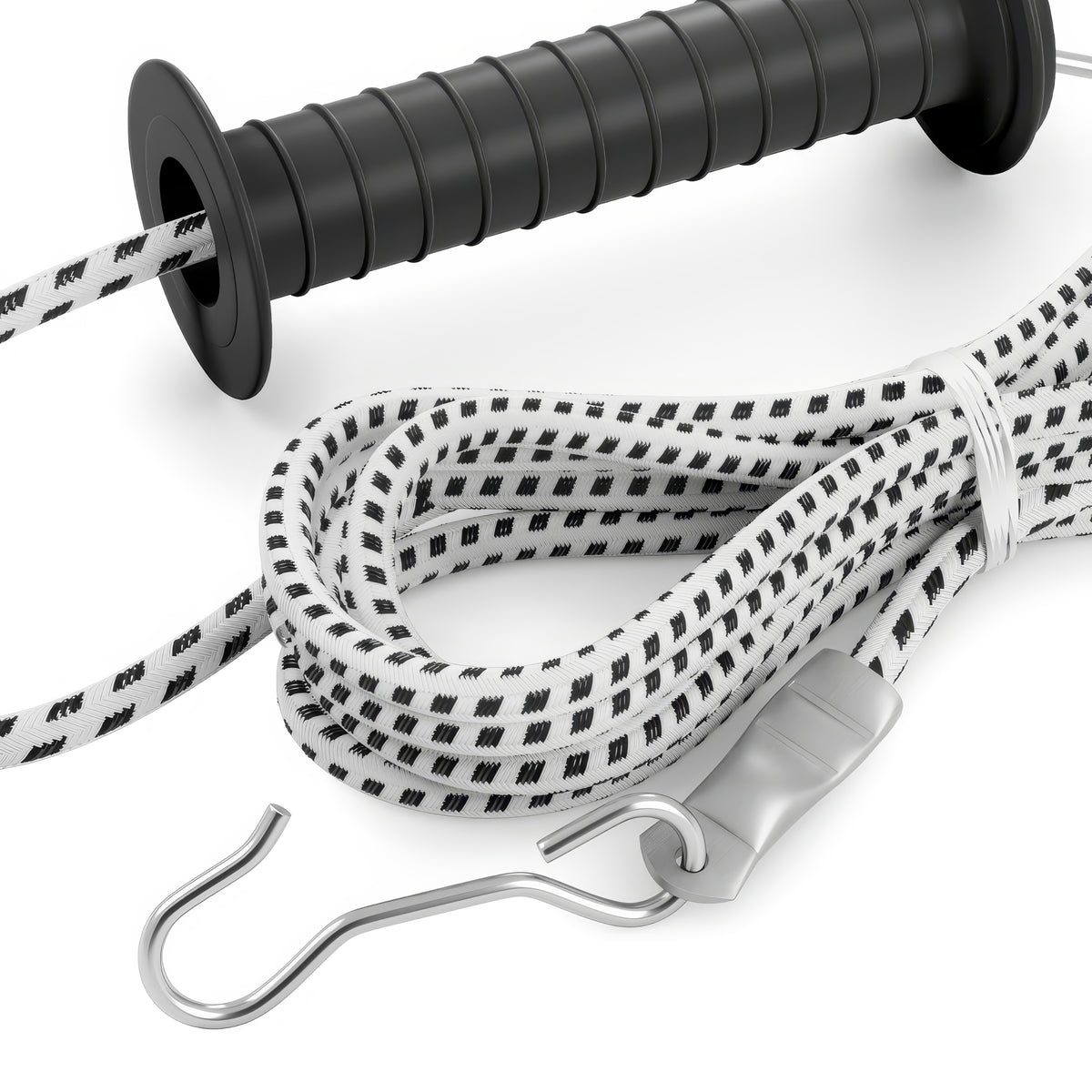 Horse Electric Fence Gate Kit 3.2m BLACK Handle Elastic Rope Paddock Fencing