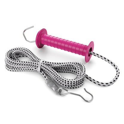 Horse Electric Fence Gate Kit 3.2m PINK Handle Elastic Rope Paddock Fencing
