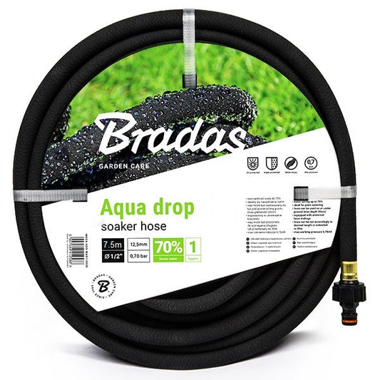 7.5m Aqua-Drop Garden Soaker Hose with Fittings