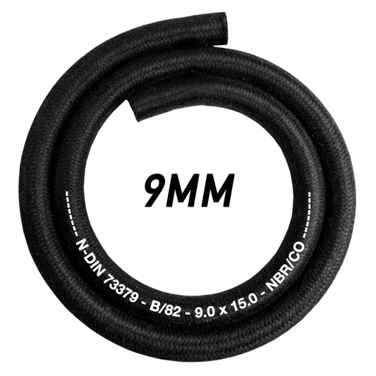 Heat-Resistant Rubber Hose Reinforced with Textile Braid – 9mm/15mm