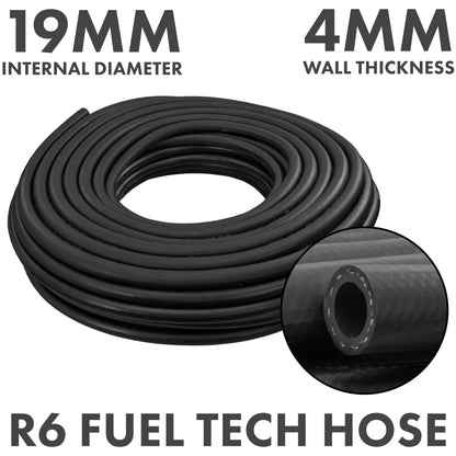 19 mm Braided Rubber Fuel & Oil Hose – SAE J30 R6 Compliant