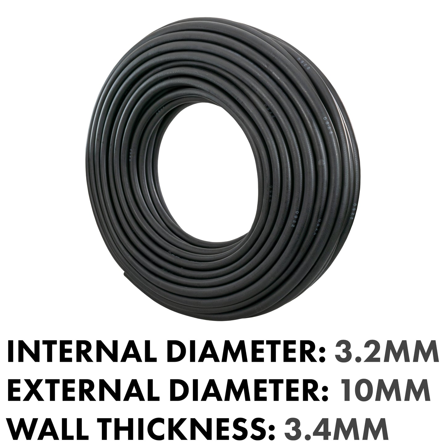 3.2 mm Braided Rubber Fuel & Oil Hose – SAE J30 R6 Compliant