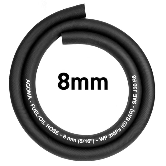 8 mm Braided Rubber Fuel & Oil Hose – SAE J30 R6 Compliant