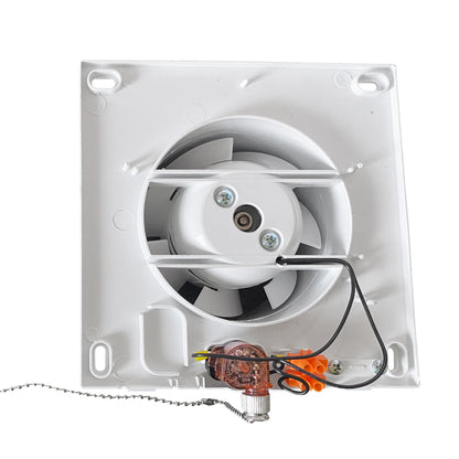 RICO Bathroom Extractor Fan Kit with Pull-Cord Switch and Graphite External Wall Vent