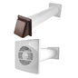 RICO Bathroom Fan Kit with Timer & Humidistat and Brown External Wall Vent