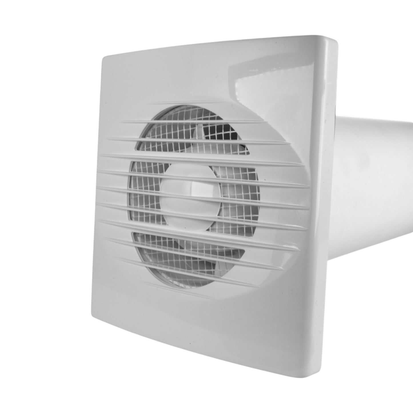 RICO Bathroom Extractor Fan Kit with Timer & White External Wall Vent