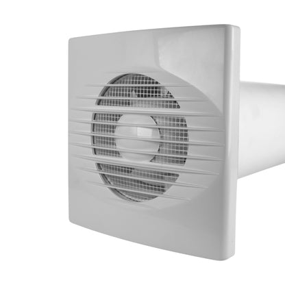 RICO Bathroom Extractor Fan Kit with Timer & White External Wall Vent