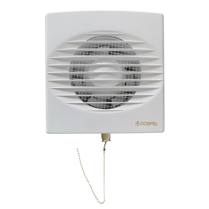 RICO Bathroom Extractor Fan Kit with Pull-Cord Switch and White External Wall Vent