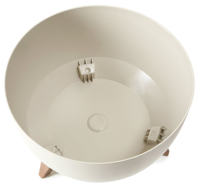 Roma 240mm White Bowl Plant Pot with Legs, Insert & Drain Hole with Plug