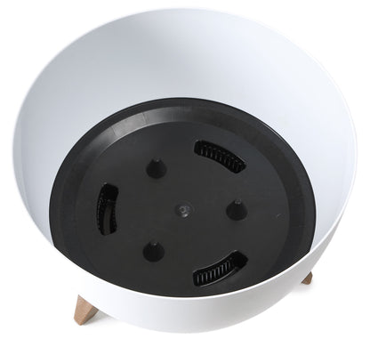 Roma 240mm White Bowl Plant Pot with Legs, Insert & Drain Hole with Plug