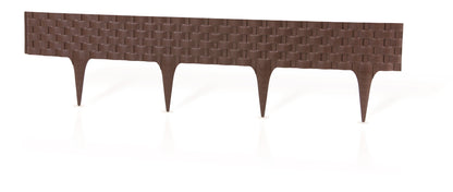 Brown Plastic Palisade Lawn Border with Rattan Texture 2.4m