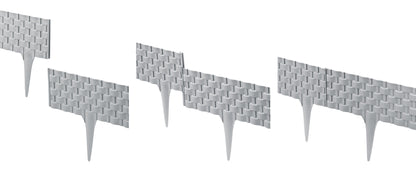Grey Plastic Palisade Lawn Border with Rattan Texture 2.4m