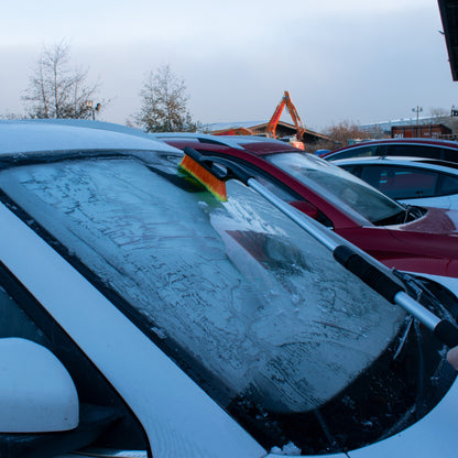 Orange Extendable Snow Brush with Ice Scraper