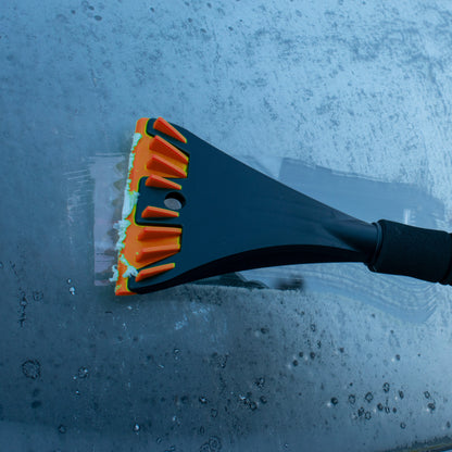 Orange Extendable Snow Brush with Ice Scraper